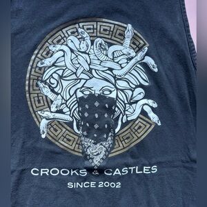 Crooks & Castles Medusa Bandana Tank - size large